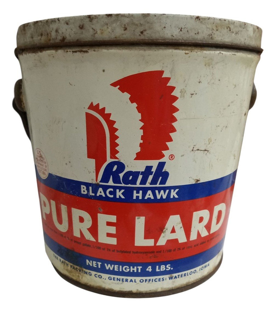 Rath Black Hawk Pure Lard Empty Tin Vintage Collectible Nostalgic Stor ...