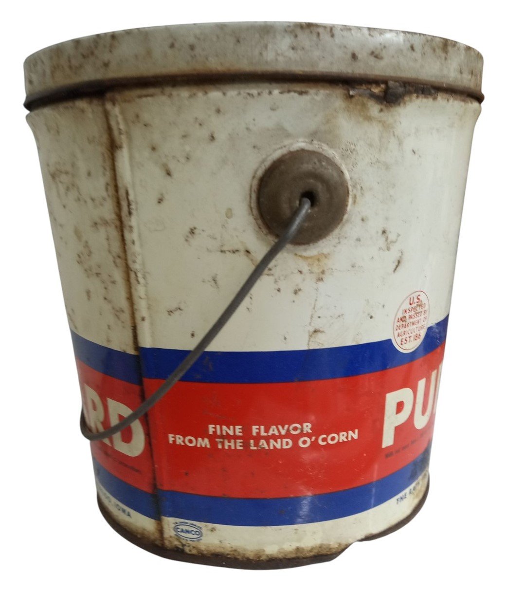 Rath Black Hawk Pure Lard Empty Tin Vintage Collectible Nostalgic Storage Decor