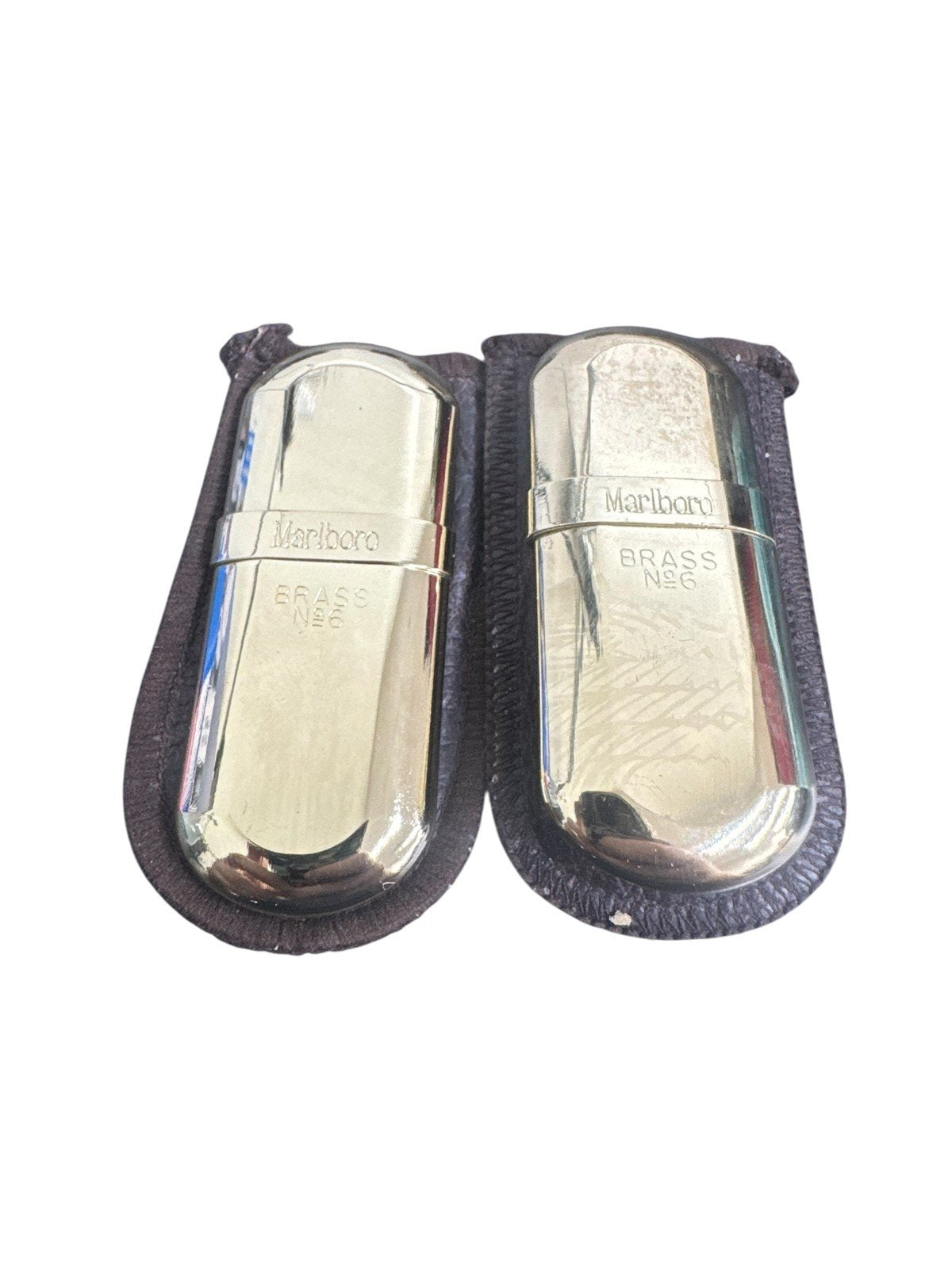Marlboro Brass No.6 Lighter with Original Instructions (Set of 2)