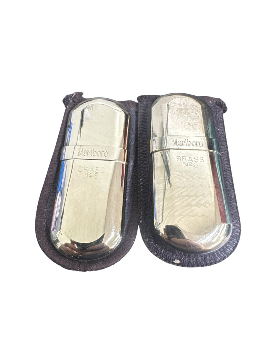 Marlboro Brass No.6 Lighter with Original Instructions (Set of 2)