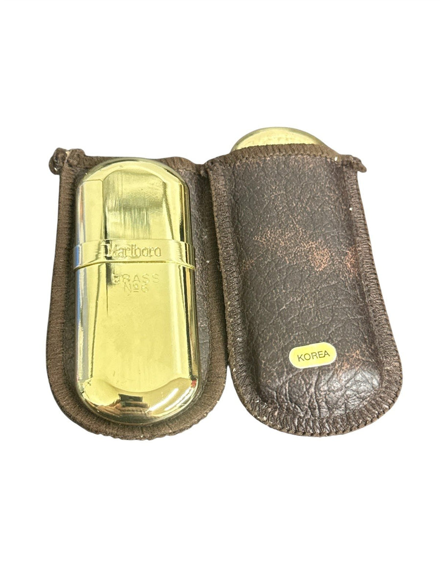 Marlboro Brass No.6 Lighter with Original Instructions (Set of 2)