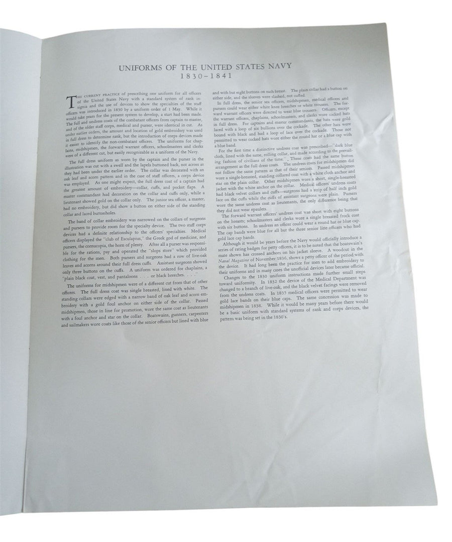 Uniforms Of The US Navy 1776-1898 Book Vintage Collectible Nostalgic Militaria