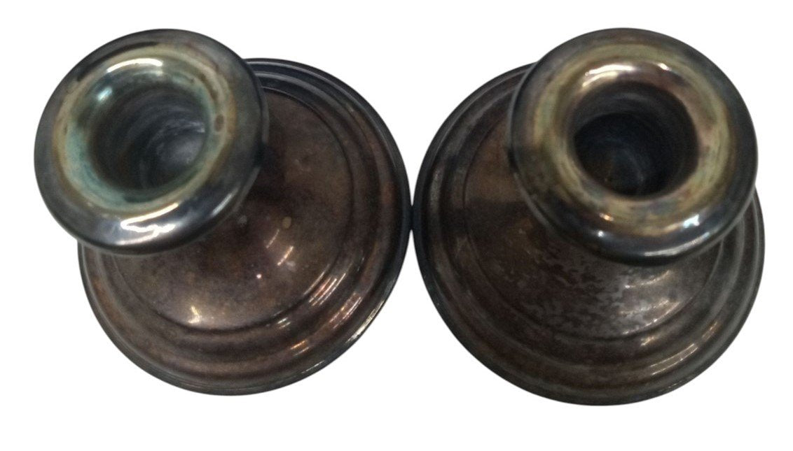 FB Rogers Weighted Silver Candleholder Vintage Collectible Nostalgic Decorative