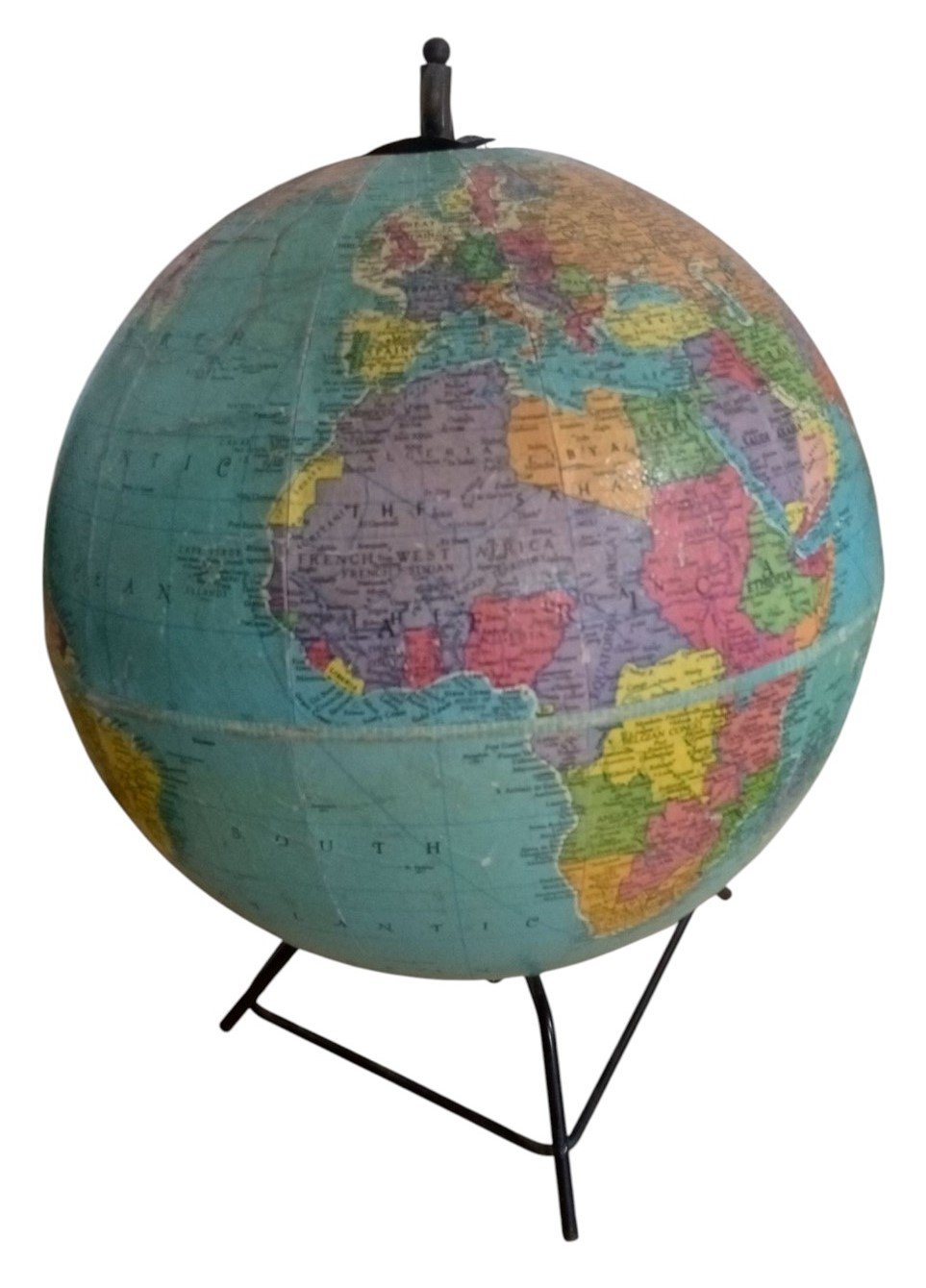 Blue Globe Of Earth Vintage Collectible Nostalgic Historical Geography 1960s