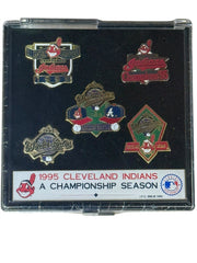Cleveland Indians Championship Pin Set 1995 Baseball Guardians 5 Pin Set In Box
