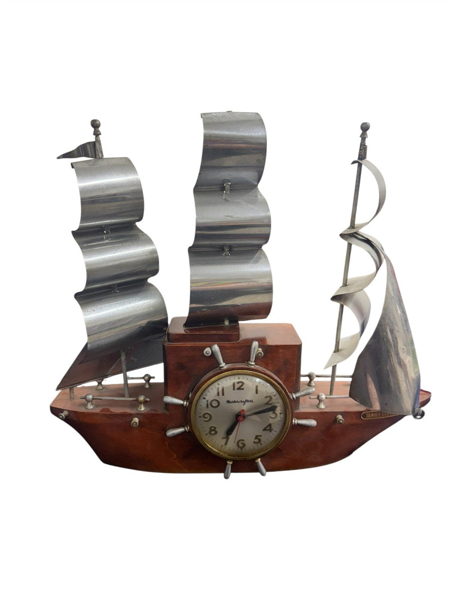 Mastercrafters Vintage Mantel Clock Yankee Clipper Nautical Ship