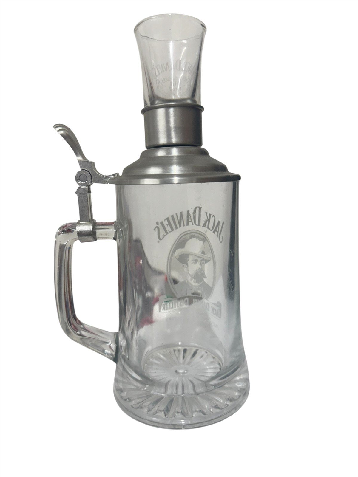 Jack Daniels Glass Beer Stein with Shot Glass