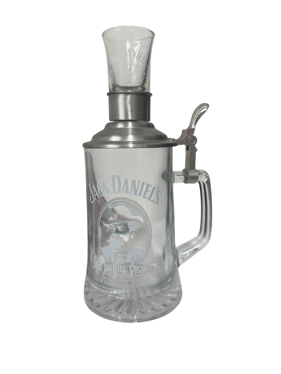 Jack Daniels Glass Beer Stein with Shot Glass