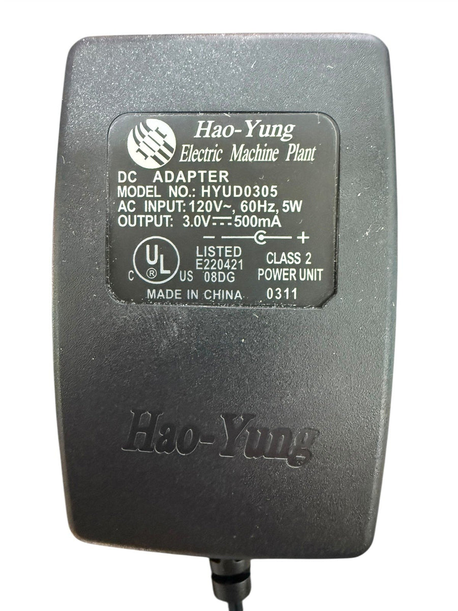 Hao-Yung DC Adapter (SET OF 2) Wall Outlet Plug 3.0V - 500mA Output 6ft Cable