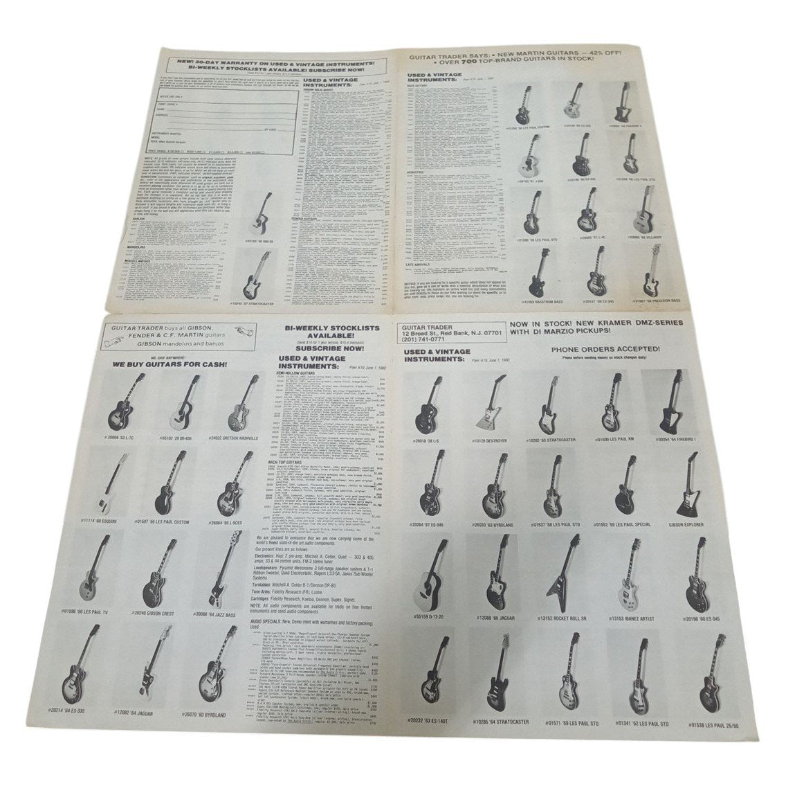 Guitar Trader's Pricebuster Flyer 22x17 Vintage Collectible Advertising