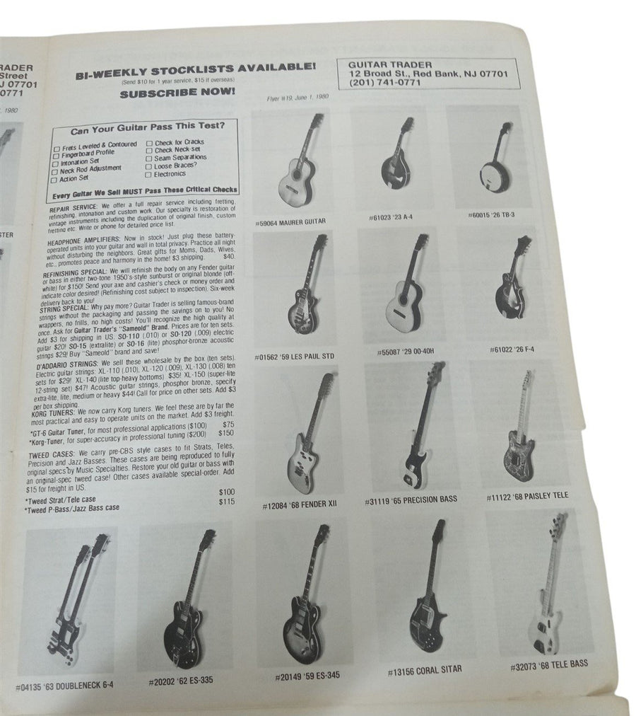 Guitar Trader's Pricebuster Flyer 22x17 Vintage Collectible Advertising