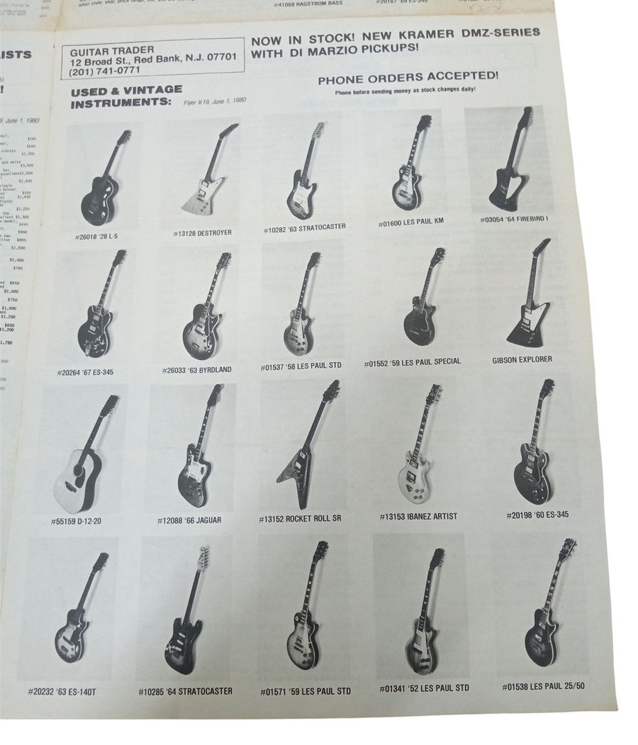 Guitar Trader's Pricebuster Flyer 22x17 Vintage Collectible Advertising