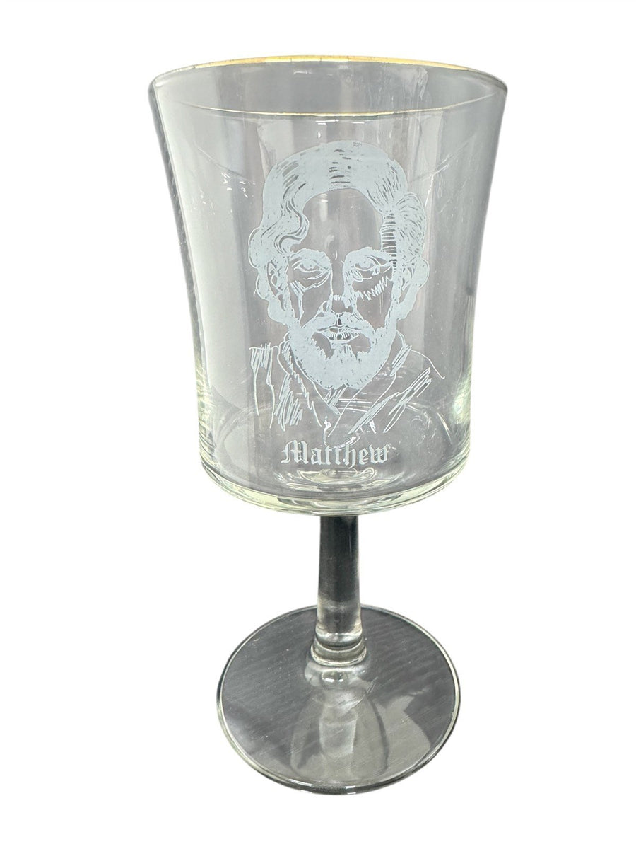 Morris Cerullo Wine Glasses Etched 1979 Disciples Apostles Holy Bible Set of 5