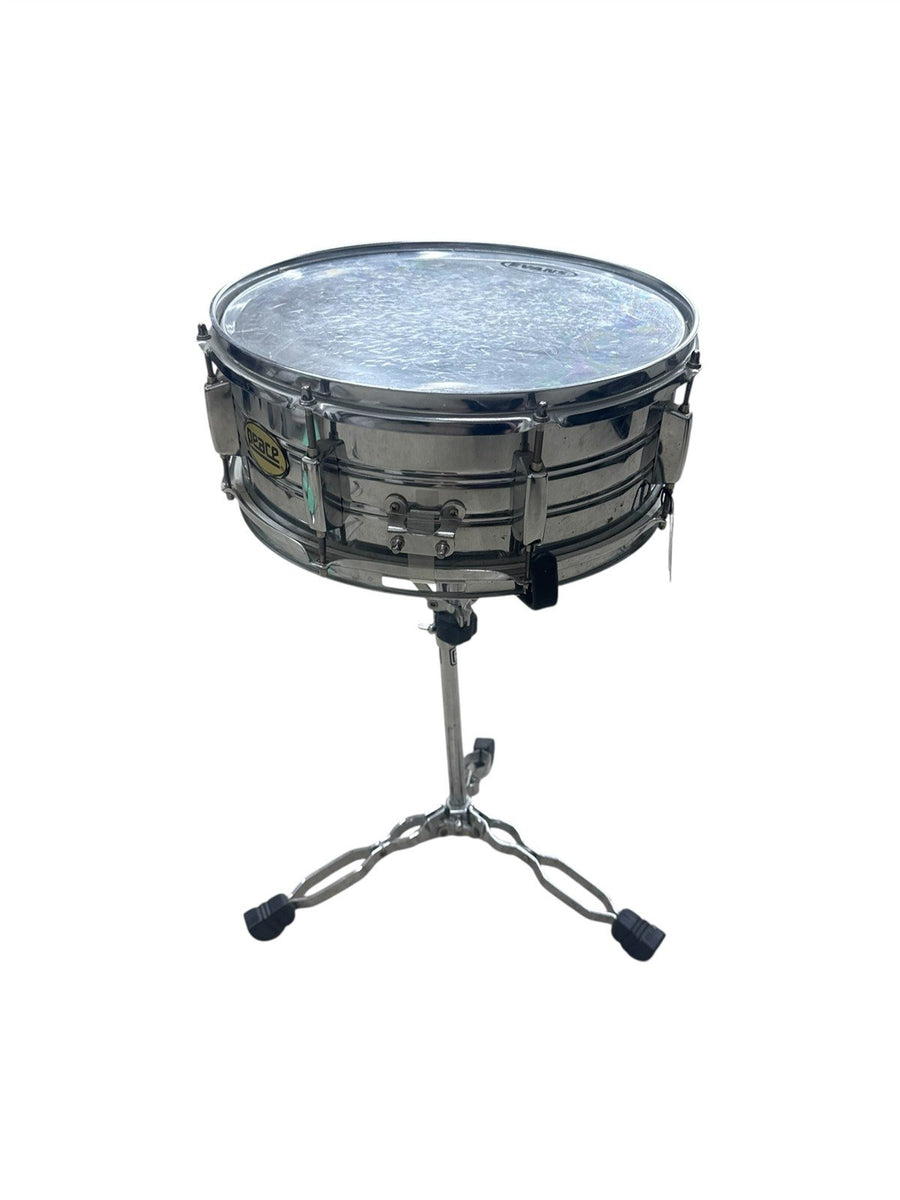 Peace Chrome Snare Drum with Stand Evans 14 Inch Drum Head