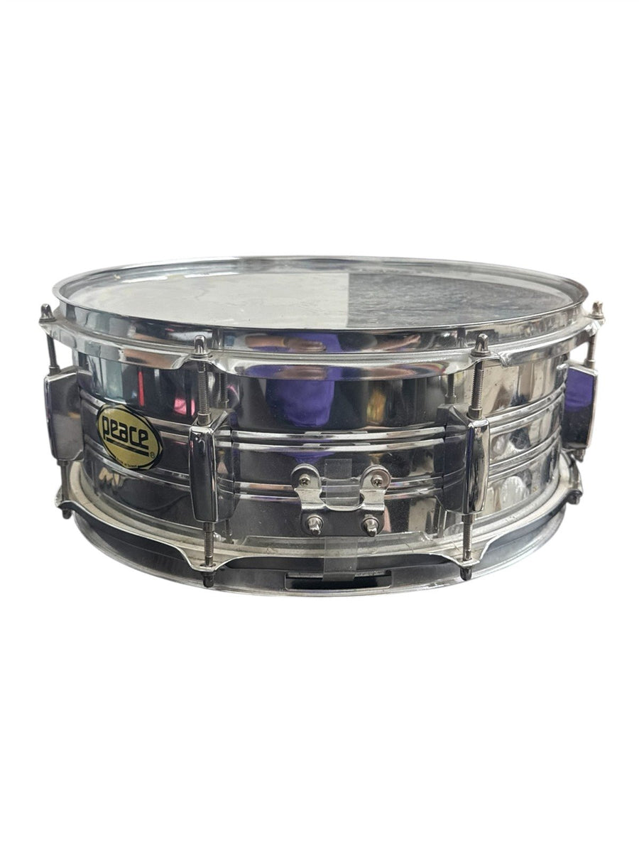 Peace Chrome Snare Drum with Stand Evans 14 Inch Drum Head