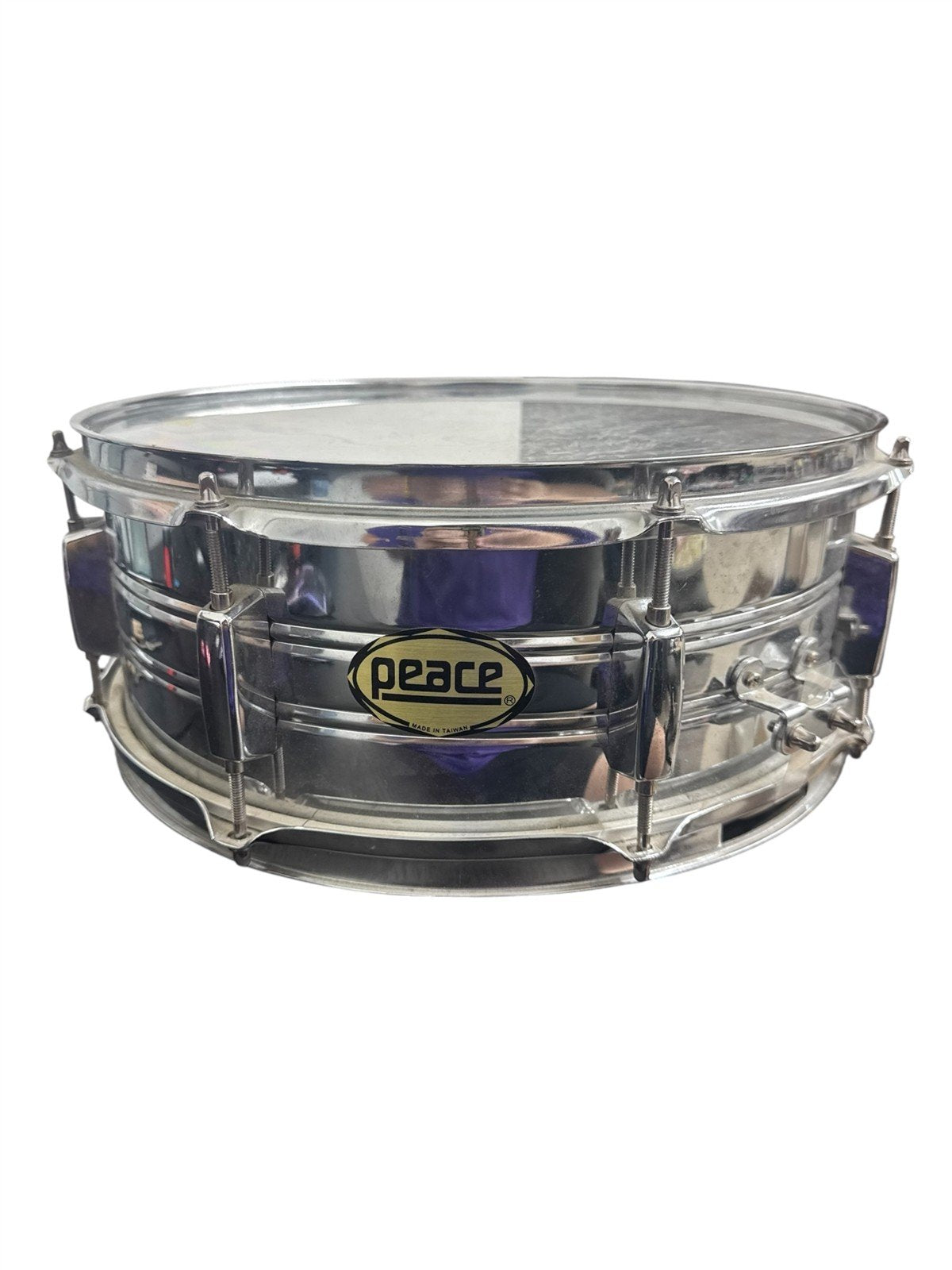Peace Chrome Snare Drum with Stand Evans 14 Inch Drum Head