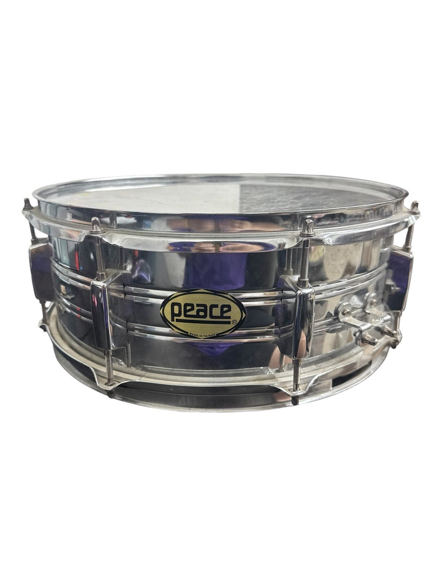 Peace Chrome Snare Drum with Stand Evans 14 Inch Drum Head