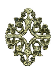 Brass Trivet Floral Ivy Gold-Tone, Kitchen Hot Plate Pot Stand, Decorative Tray