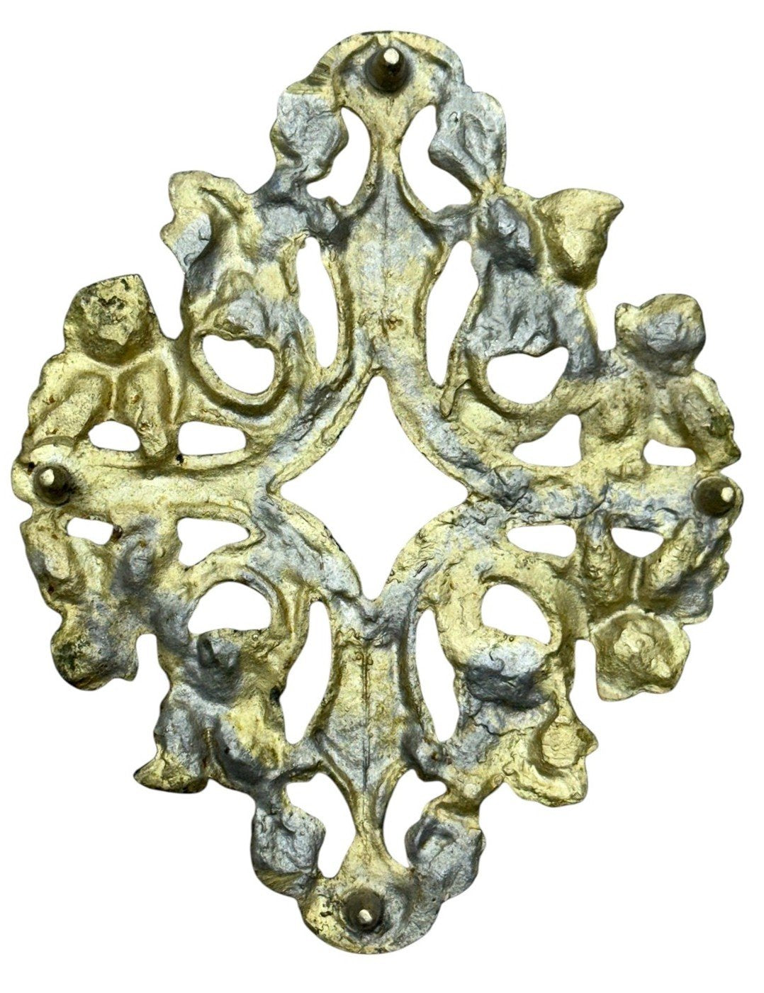 Brass Trivet Floral Ivy Gold-Tone, Kitchen Hot Plate Pot Stand, Decorative Tray