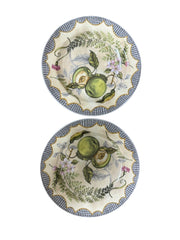 Tracy Porter Orchard Set Of Two Ceramic Dinner Plates Floral Plants Kitchenware