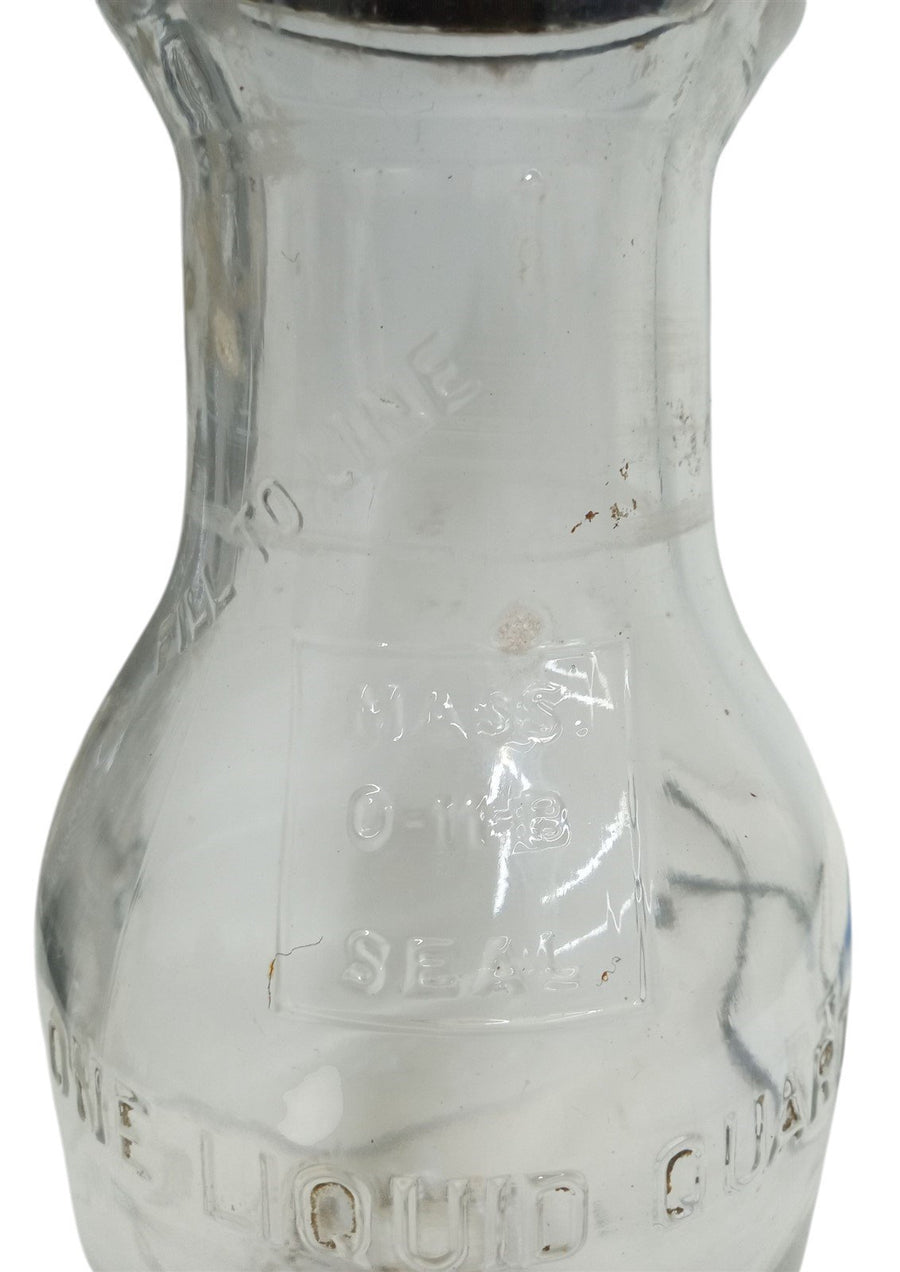 Duraglass One Quart Oil Bottle Vintage Antique Collectible Nostalgic Petroliana