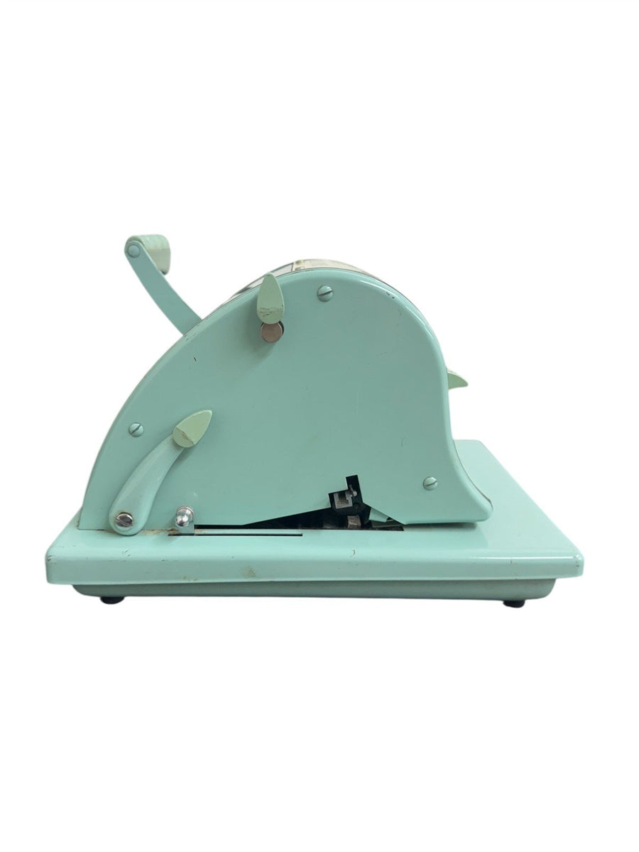 Paymaster S-1000 Vintage Turquoise Check Writer USA Made No Key