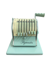 Paymaster S-1000 Vintage Turquoise Check Writer USA Made No Key