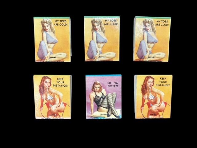 Pin - Up Matchbook Set of 6 with Matches ACME Barbershop Made in the USA Lot 3