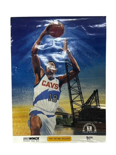 Poster Cleveland Cavalier 98.5 WNCX Hot Rod Williams Vintage Collectible