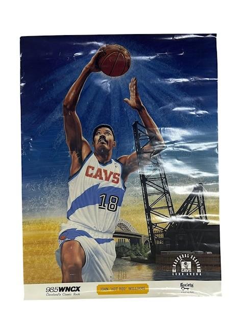 Poster Cleveland Cavalier 98.5 WNCX Hot Rod Williams Vintage Collectible