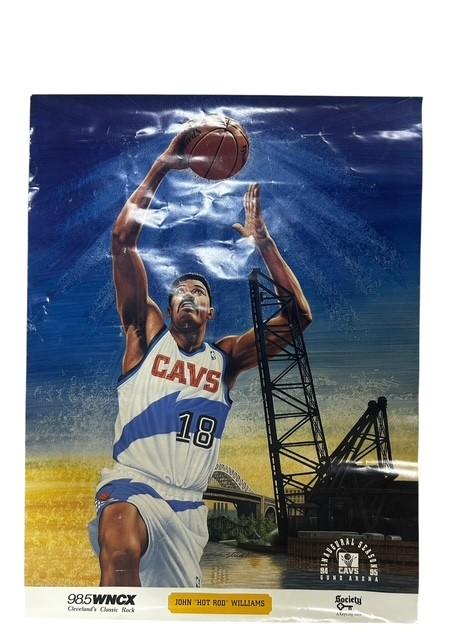 Poster Cleveland Cavalier 98.5 WNCX Hot Rod Williams Vintage Collectible