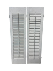 Shutters Wooden Vintage Painted White Three Foot Indoor No Hardware