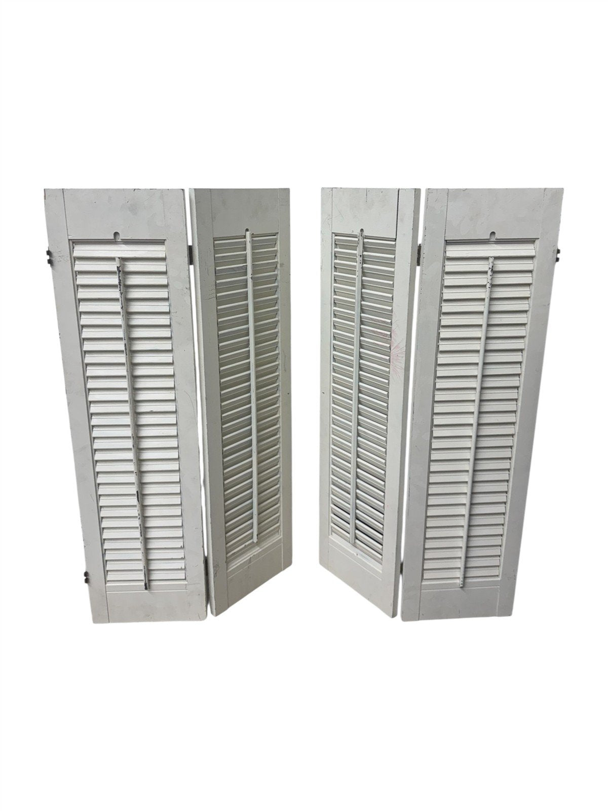 Shutters Wooden Vintage Painted White Three Foot Indoor No Hardware