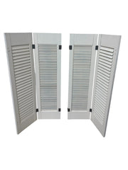 Shutters Wooden Vintage Painted White Three Foot Indoor No Hardware