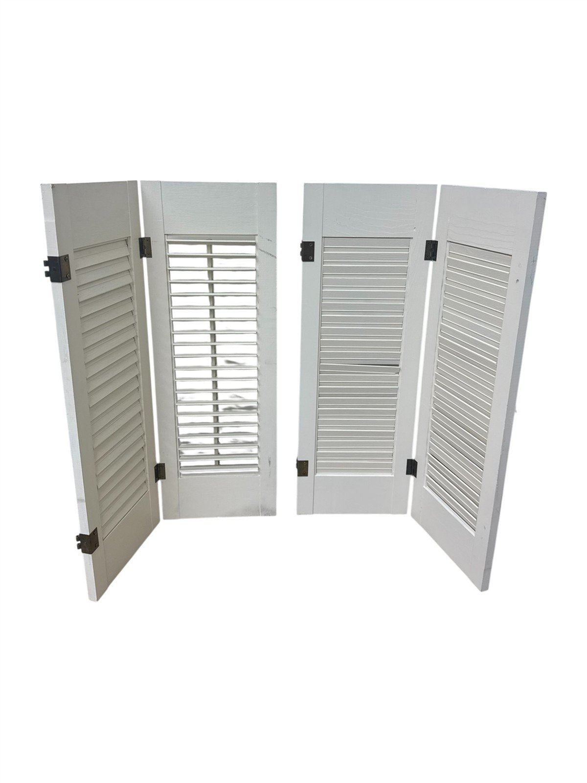 Shutters Wooden Vintage Painted White 28 Inches Indoor No Hardware