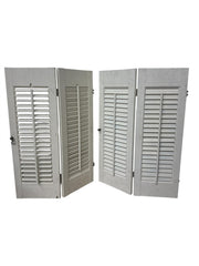 Shutters Wooden Vintage Painted White 28 Inches Indoor No Hardware