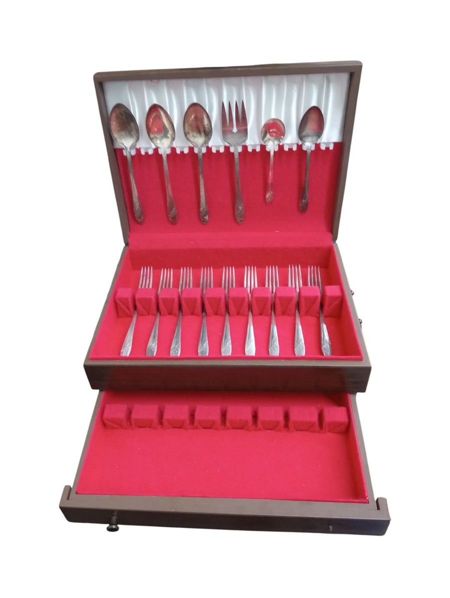Oneida Queen Bess II Silverware Set Of 23 & Box Vintage Collectible Nostalgic