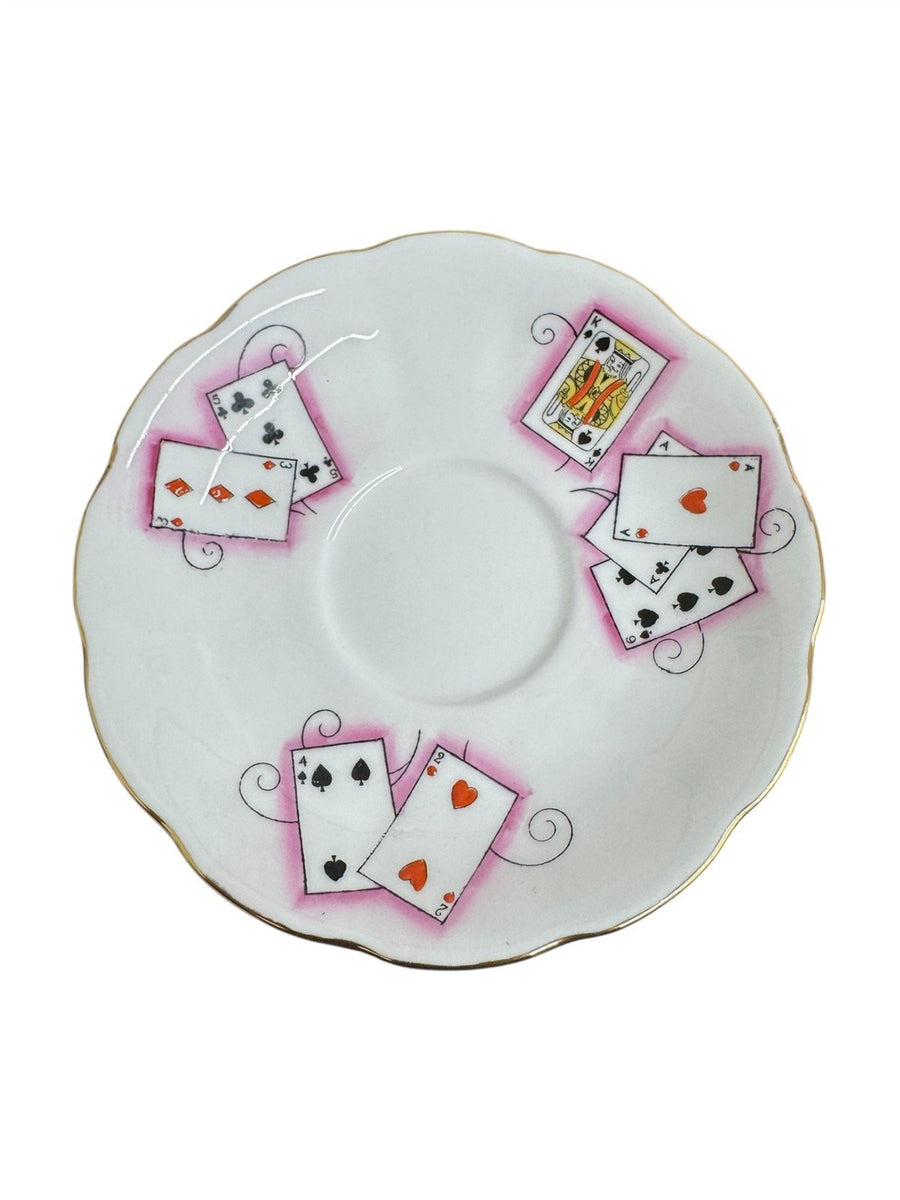 Teacup Set Queen Anne Fine Bone China England Lady Luck Pattern 4 Sets