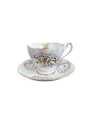 Teacup Set Queen Anne Fine Bone China England Lady Luck Pattern 4 Sets