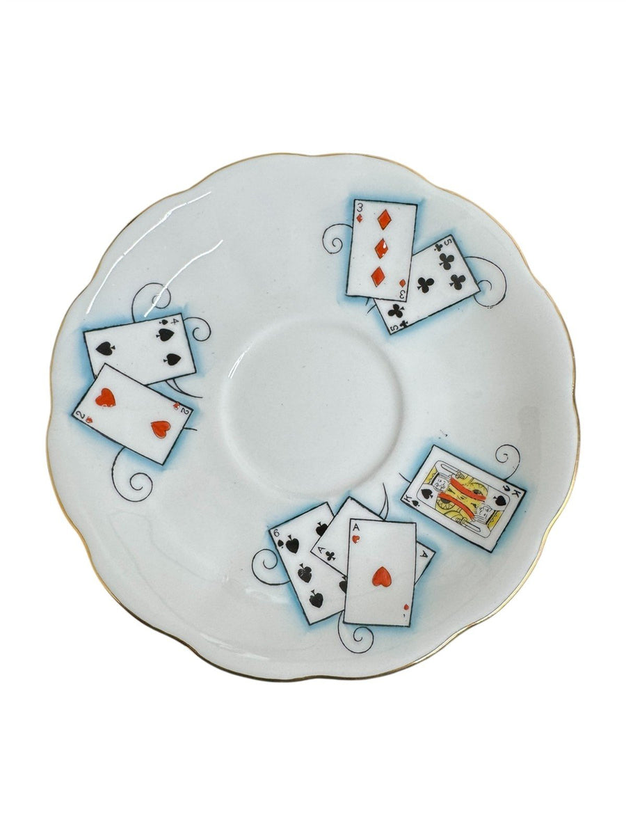 Teacup Set Queen Anne Fine Bone China England Lady Luck Pattern 4 Sets