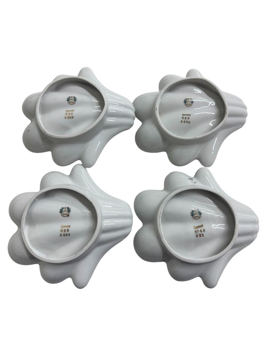 Mitterteich Bavaria Antique Trinket Candy Dish Rose Floral Germany Set of 4
