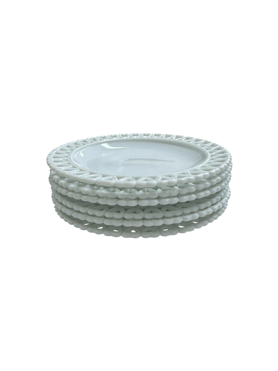 Lindshammar Gunnar Ander Vintage Heart Lace Dessert Plates Set of 6