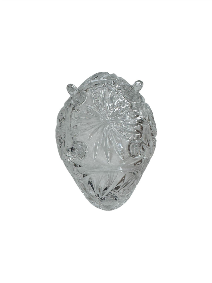 Crystal Vintage Candy Dish Scalloped Rim Bohemian Pinwheel Bowl