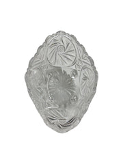 Crystal Vintage Candy Dish Scalloped Rim Bohemian Pinwheel Bowl