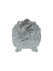 Crystal Vintage Candy Dish Scalloped Rim Bohemian Pinwheel Bowl