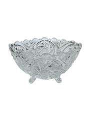 Crystal Vintage Candy Dish Scalloped Rim Bohemian Pinwheel Bowl