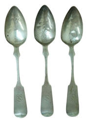 King & Brother Coin Silver Spoons Set Of 3 Antique Collectible Nostalgic