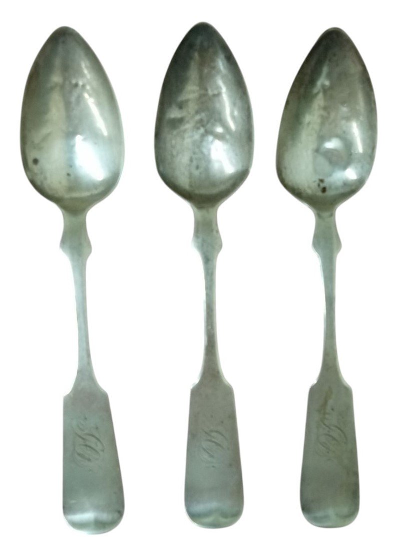 King & Brother Coin Silver Spoons Set Of 3 Antique Collectible Nostalgic