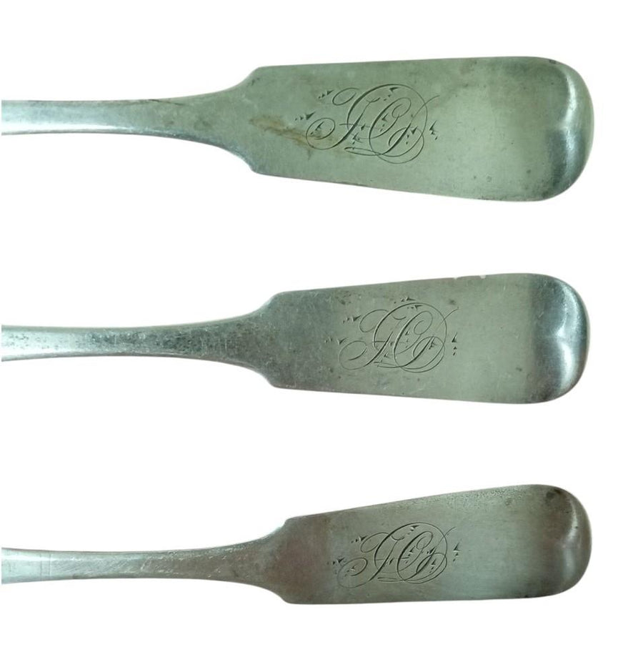 King & Brother Coin Silver Spoons Set Of 3 Antique Collectible Nostalgic