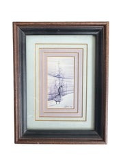 Print Vintage P Buckley Moss Goose Snow Woods Framed Quad Matted